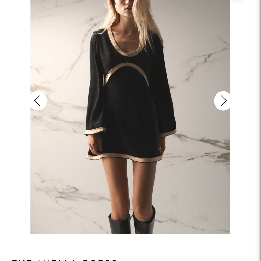 Chic Black and Gold Mini Dress